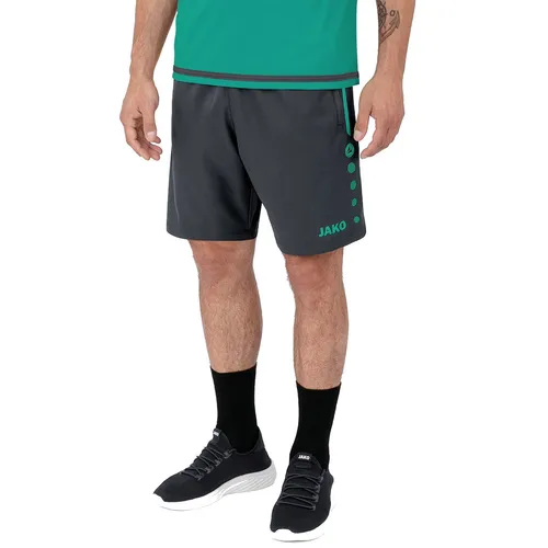 JAKO Sporthose Short Competition 2.0 mit Reißverschluss kurz anthrazit/türkis Herren, Größe: XXXL