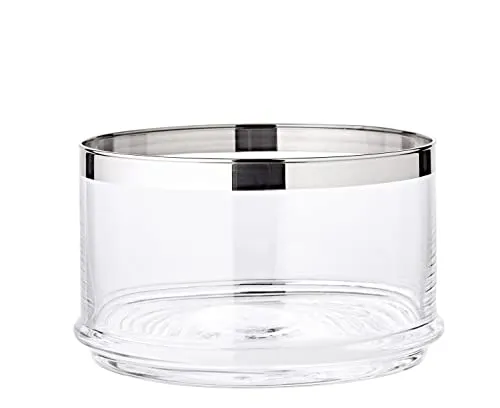 EDZARD Glasdose Bonbonglas Vigo - Luxuriöser Glasbehälter aus mundgeblasenem Kristallglas mit elegantem Platinrand – ideal als Bonbonglas oder Vorratsglas, das Ihre Süßigkeiten stilvoll präsentiert.