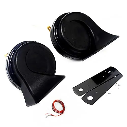 YIYIDA Autohupe Car Horn Autoschneckenhörner 130DB LKW-Hupe Lufthorn Doppeltonlautsprecher Schwarzes elektrisches Horn Hochton- und Tieftonhorn Wasserdichte Hupen für 12V Auto Motorrad Yacht usw
