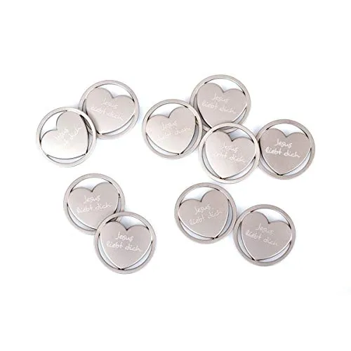 Praisent Einkaufswagenchip Jesus liebt Dich Herz von Praisent