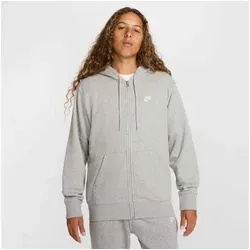 NIKE Herren Kapuzensweat Club Fleece - Shirts & Tops - Klassischer Hoodie mit durchgehendem Reißverschluss, doppellagiger Kapuze und strapazierfähigen Ziernähten für einen bequemen, stylischen Look.