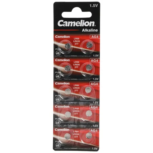 Camelion Marken Knopfzelle AG 4 Batterie 10er Set entspricht V376, V377 Knopfzelle LR626 Batterien, 1,5V typisch 18mAh AG4-10