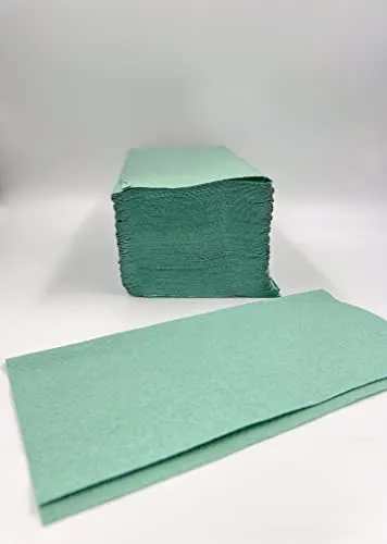 Defacto Papierhandtücher Falthandtücher für Zickzackspender - Saugfähige 1-lagige Qualität, GRÜN, 5000 BLATT - Praktische 1-lagige Falthandtücher aus Zellstoffpapier, ideal für den täglichen Einsatz. Mit 5.000 Blatt pro Karton sorgen sie für zuverlässige Hygiene und sind perfekt für Zickzackspender geeignet.