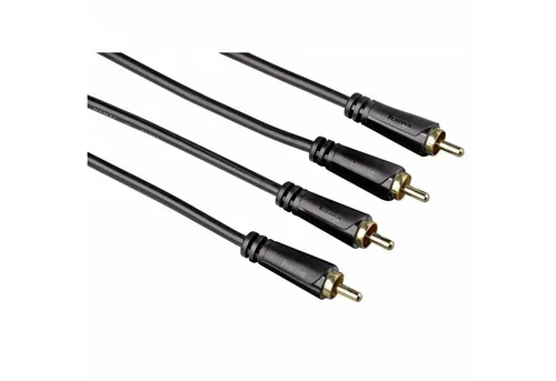 Hama 5m Cinch-Kabel Audio Anschlusskabel Audio-Kabel, Cinch, Audio (500 cm), 2x RCA-Stecker Stereo RCA HiFi Chinch Knickschutz gegen Kabelbruch