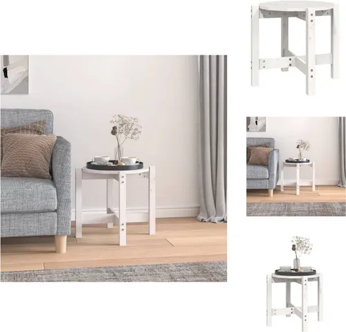 vidaXL Couchtisch Weiß Ø 52,5x45 cm aus Kiefernholz