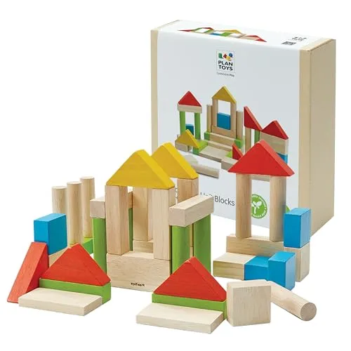 PlanToys Holzspielzeug Bunte 40er Blöcke