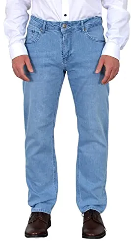 ADAM Herren Regular Jeans Hellblau - Bequeme Premium Stretch Jeans - ADAM Herren Regular Jeans in Hellblau bieten höchsten Tragekomfort durch hochwertigen Stretch-Stoff und geraden Schnitt. Ideal für den Alltag und vielseitig kombinierbar.