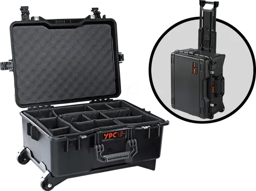 YPC CS00003BKPD - Xplorer Case XXL, Outdoor Koffer, Schwarz - Werkzeugkoffer/-Taschen mit wasserdichtem, stoßfestem Design und Trolley-Funktion für sicheren Transport deiner Kameraausrüstung und Drohne auf Abenteuern.