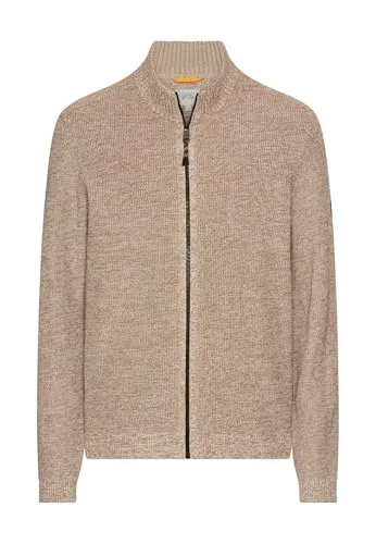 camel active Herren Strickjacke aus einem Soften Baumwollmix Hafer, Menswear-S