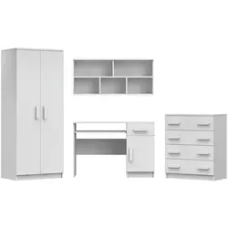 Deine Möbel 24 Kinderzimmer-Set Inge III, Weiß - Vielseitiges Kinderzimmer-Set für stilvolle Räume: Modernes Design, flexible Kombination, hochwertige Materialien und einfache Montage für eine individuelle Einrichtung.