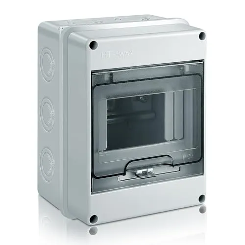 Zeawavsl Verteilerkasten Aufputz, IP65 Sicherungskasten Aufputz, 1-Reihig für 5 MODULE Kleinverteiler Aufputz mit Messingklemmen, Aufputzverteiler für Garten oder Außenbereichen, Villen (5 MODULE)