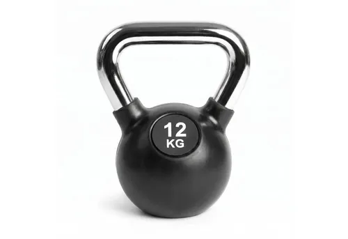 Black Snake Kettlebell Chrom Kugelhantel Schwunghantel Muskelaufbau Kraftausdauer Home Gym, (12 kg), bodenschonend gummiert, verchromter Griff, kippsichere Standfläche
