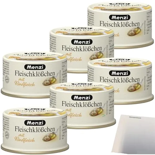 Menzi Fleischklößchen mit Rindfleisch 6er Pack (6x125g Dose) + usy Block