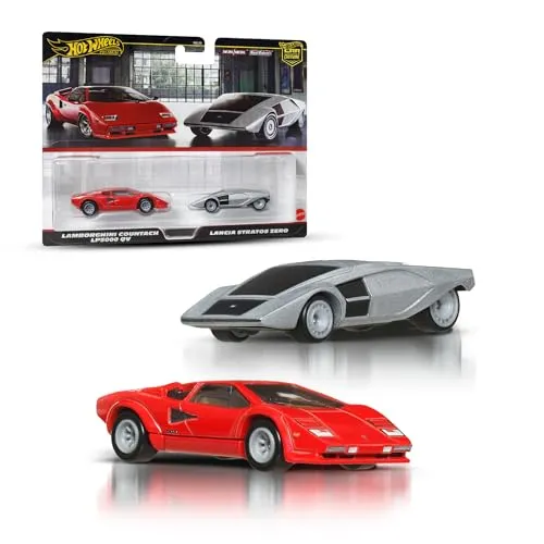 Hot Wheels Premium Car Culture 2er-Pack Fahrzeuge im Maßstab 1:64, Einzigartige Zusammenstellungen, Real-Riders-Reifen, Metall-/Metall-Karosserie, Spielzeug für Sammler, JBL02