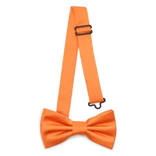 Ladeheid Kinder Jungen Fliege - Vorgebunden, Einstellbares Band, Mattes Design, Ideal für Hochzeit, Geburtstag, Einschulung - Strapazierfähig & Stilvoll BKM (10cm x 5cm, Orange)