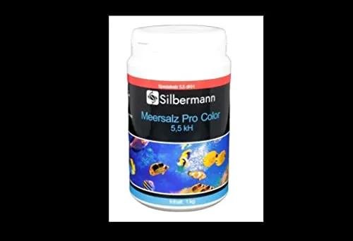 Silbermann Meersalz pro Color, 5,5 KH für Meerwasseraquarium, Riffaquarium, in verschiedenen Größen (1 kg Dose)