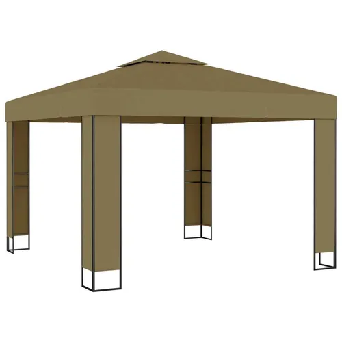 vidaXL Pavillon 3x3m mit Doppeldach in Taupe in beige von vidaXL