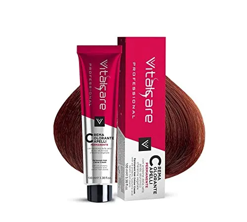 Vitalcare Professional Professional Permanente Coloration, Haarfarbe mit Seidenprotein, Kupferblond (Nr.7/4), 100 ml