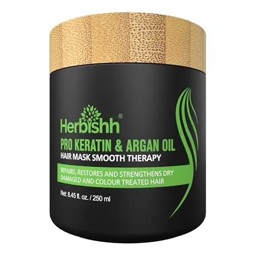 Herbishh Argan-Haarmaske – Tiefenpflege und Feuchtigkeit für gesünder aussehendes Haar bei sehr trockenem, schwachem und gestresstem Haar (250)