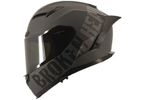 Broken Head Motorradhelm Street Division Black Shadow (Mit Silber Verspiegeltem Visier), Mit Sonnenblende