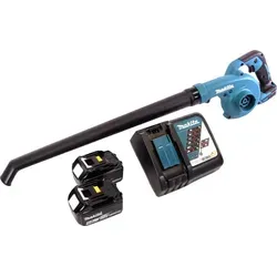 Makita DUB 186 RT Akku Gebläse Laubbläser 18 V - Laubbläser mit 18 V Akku-Antrieb, inklusive 2 starken 5,0 Ah Akkus und Ladegerät – ideal für schnelles und effizientes Laubblasen im Garten.