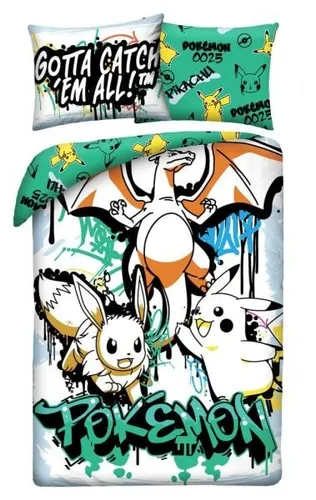 Pokémon-Bettwäsche-Set Duvet Set Ver.16, 140 x 200 cm - Bringe Farbe und Abenteuer in dein Zimmer mit dem Pokémon-Bettwäsche-Set Duvet Set Ver.16. Aus hochwertiger Mikrofaser gefertigt, ist es weich, pflegeleicht und ideal für jeden Pokémon-Fan. Perfektes Geschenk für Sammler!