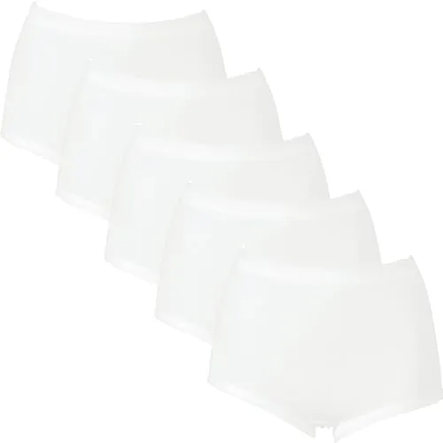 VIANIA! Damen-Taillenslip 5er-Pack Feinripp weiß Größe 44/46