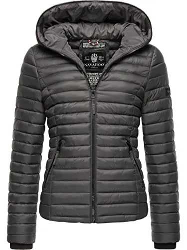 Navahoo Damen leichte Übergangsjacke Kimuk Anthracite Gr. XS - Funktionsjacke mit stylischer Steppung und wasserabweisendem Material, ideal für Frühling und Herbst – perfekter Tragekomfort und figurumschmeichelnde Passform!