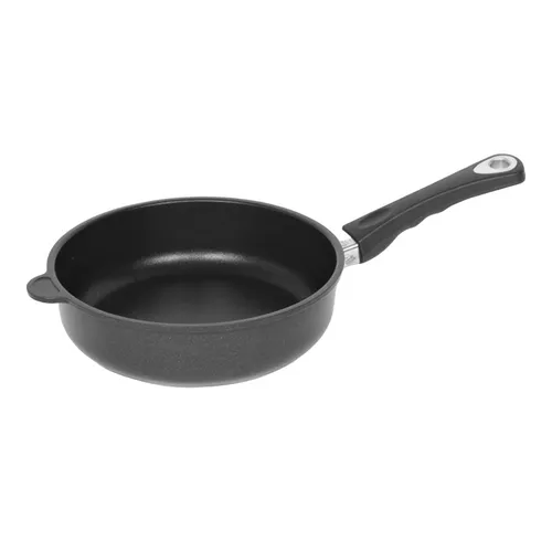 LOTUS GUSS-PFANNE 24cm - Hochrand-Pfanne mit abnehmbarem Griff - Pfannen aus Alu-Kokillen-Guss mit Lotuseffekt, antihaftbeschichtet und pflegeleicht. Ideal für einfaches Kochen und müheloses Reinigen.