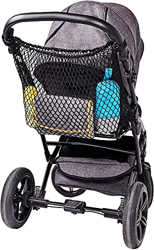 Universal Einkaufsnetz XL für Kinderwagen und Buggys – Schwarz
