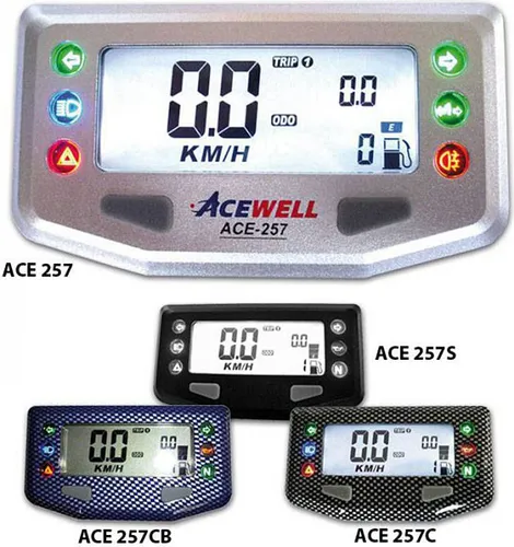 Multifunktionelles Digitalinstrument, schwarz, Tacho-Tank-Uhr-Kontrollleuchte, grau-blaue Bele.