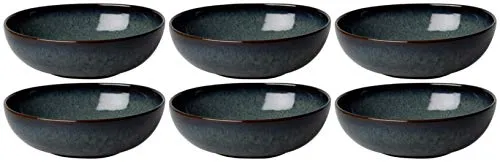 Villeroy & Boch Lave GRIS Müslischalen 600ml 6er Set - Dessertschalen aus grau Steingut, mikrowellensicher und spülmaschinenfest - ideal für stilvolle Frühstücke oder Snacks.