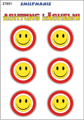 Aufkleber Smily Achtung Lächeln! 150 x 105 mm  Sticker Autocollant