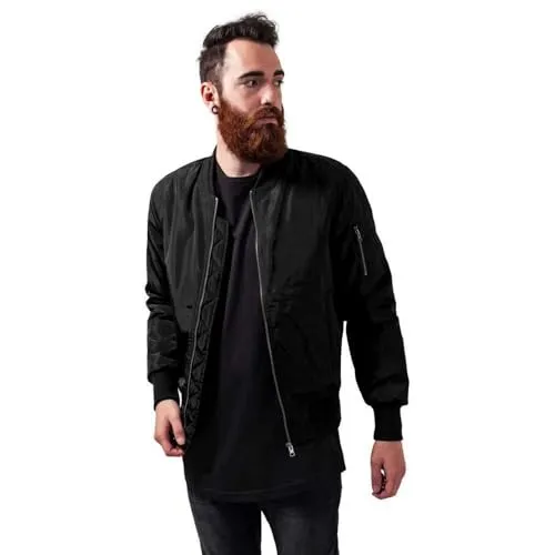 Urban Classics Herren 2-Tone Bomber Jacket, X-Large, Schwarz - Funktionsjacken mit einzigartigem Mesh-Stoff, verstellbaren Trägern und femininer Passform für einen stylischen Look.