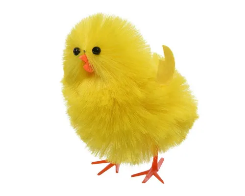 Decoris season decorations Osterfigur, Oster Küken Chenille 11cm gelb 1 Stück