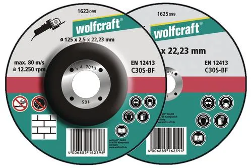Wolfcraft 1623300 Trennscheibe gekröpft 125mm 5 St. Stein von wolfcraft