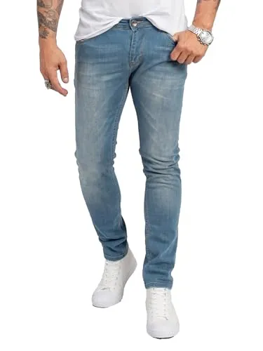 Rock Creek Herren Jeans Hose Slim Fit Stretch - Denim in Stonewashed Hellblau - Jeans für Herren im Slim Fit, bieten hervorragenden Tragekomfort und Bewegungsfreiheit. Ideal für Büro, Alltag oder Freizeit, mit hochwertiger Verarbeitung und modernem Used-Look.