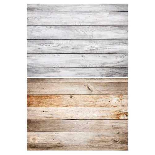 Lens-Aid Fotohintergrund Flatlay für Foodfotografie und Studio, Holz-Design, 84 x60 cm, Spezialbeschichtung, abwischbar