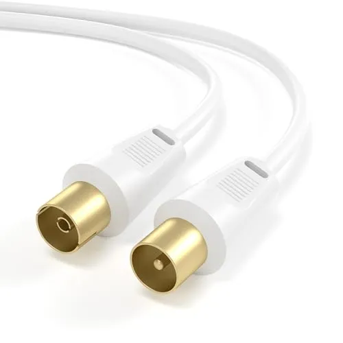 JAMEGA – 20m Antennenkabel HDTV Full HD 135db 75 Ohm | Koaxialkabel 4K UHD Koax Stecker > Koax Kupplung TV, HDTV, Radio, Kabelfernsehen DVB-T, DVB-C, DVB-S, DVB-S2, UKW, DAB, DAB+