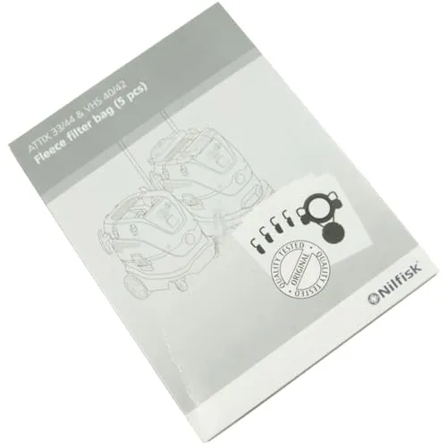 SOS Accessoire Vlies-Staubsaugerbeutel, 5 Stück, attix 33/44 Original Staubsauger 107413547, 107419593 NILFISK