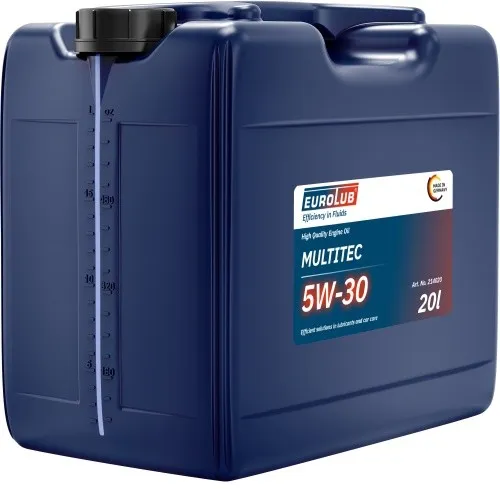 EUROLUB MULTITEC SAE 5W-30 Motoröl - 20 Liter für Ford - Hochleistungs-Motoröl für Otto- und Dieselmotoren mit exzellentem Kaltstartverhalten und hohem Verschleißschutz, ideal für PKW und Transporter.