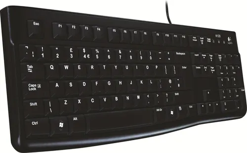 K120 Corded Keyboard - CZ - Tschechische Volltastatur - Vollformat-Bürotastatur mit USB-A-Anschluss und langlebigen Membran-Switches, perfekt für Windows-Nutzer in stilvollem Schwarz.