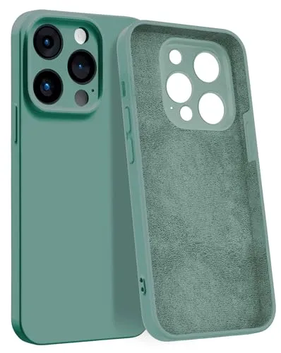 MyGadget Hülle für iPhone 15 Pro - [ 4-Layer-Struktur Schutzhülle ] - Gummierte Handyhülle mit Soft Inlay & Hardcase Cover außen - Petrol