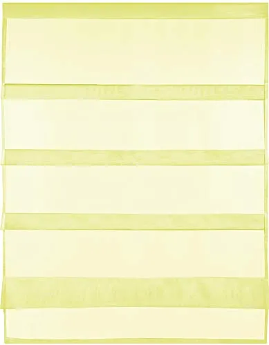 Transparente Bistrogardine Raffoptik mit Stangendurchzug in Voile, schlicht und modern in vielen erhältlich (80 x 110 cm/gelb - zitronengelb)