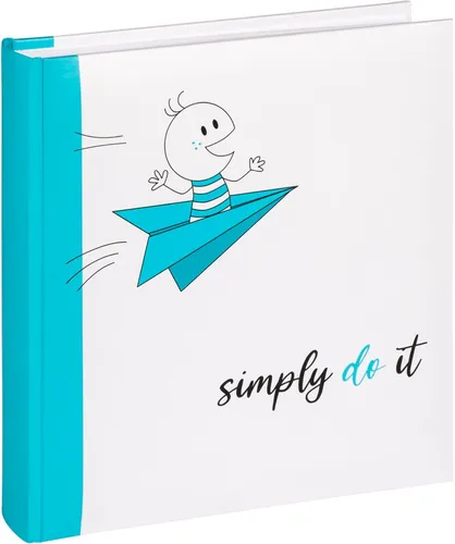 Walther Kinderalbum Little Explorer Boy blau 26x25 cm - Fotoalben für Kinder, mit 50 weißen Seiten für kreative Erinnerungen und einem charmanten Kunstdruckeinband in Blau.