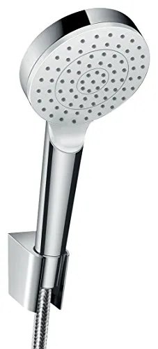 hansgrohe Crometta Duschhalterset mit Duschschlauch 1,60 m - Handbrausen-Set mit EcoSmart-Technologie: Spart Wasser und Energie, ideal für nachhaltigen Komfort. Genießen Sie ein luxuriöses Duscherlebnis mit der 100 mm Handbrause und einfacher Reinigung dank QuickClean.