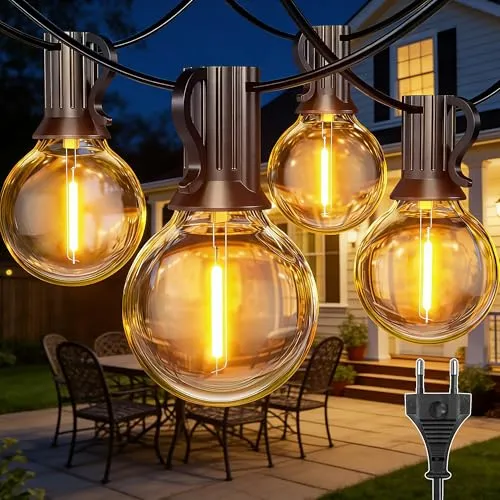 HeiPard Lichterkette Außen Strom 10M 15+1 G40 LED Glühbirnen