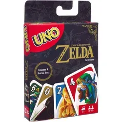 Mattel Games UNO The Legend of Zelda, Kartenspiel für den Familienabend mit Grafiken aus The Legend of Zelda und Sonderregeln