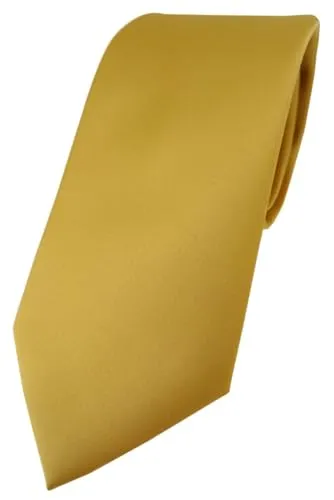 TigerTie Herren Krawatte – Klassische 7,5 cm Krawatte in gold einfarbigem Design, ideal für Geschäftstermine, festliche Anlässe und die Freizeit