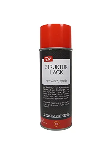 SDV Chemie Strukturlack Spray 1x 400ml schwarz grob Kunststoff Struktur Spray Autolack KFZ
